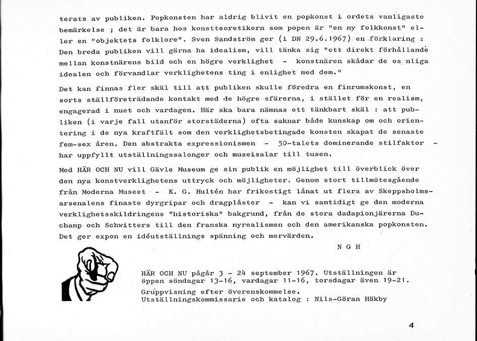 Här och Nu – Gävle Museum i samarbete med Moderna Museet 1967 — bild 3