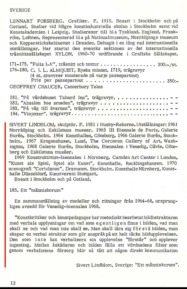Gotlands fornsal 'Ars Baltica IV' Visby 1970 — bild 3