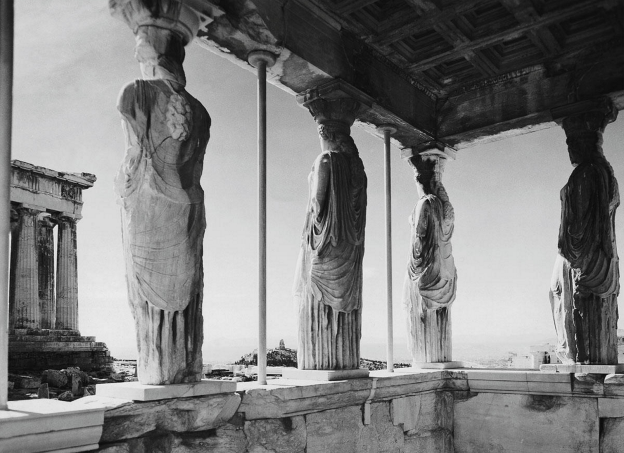 Karyatiderna på Erechteion-templet Akropolis, Aten