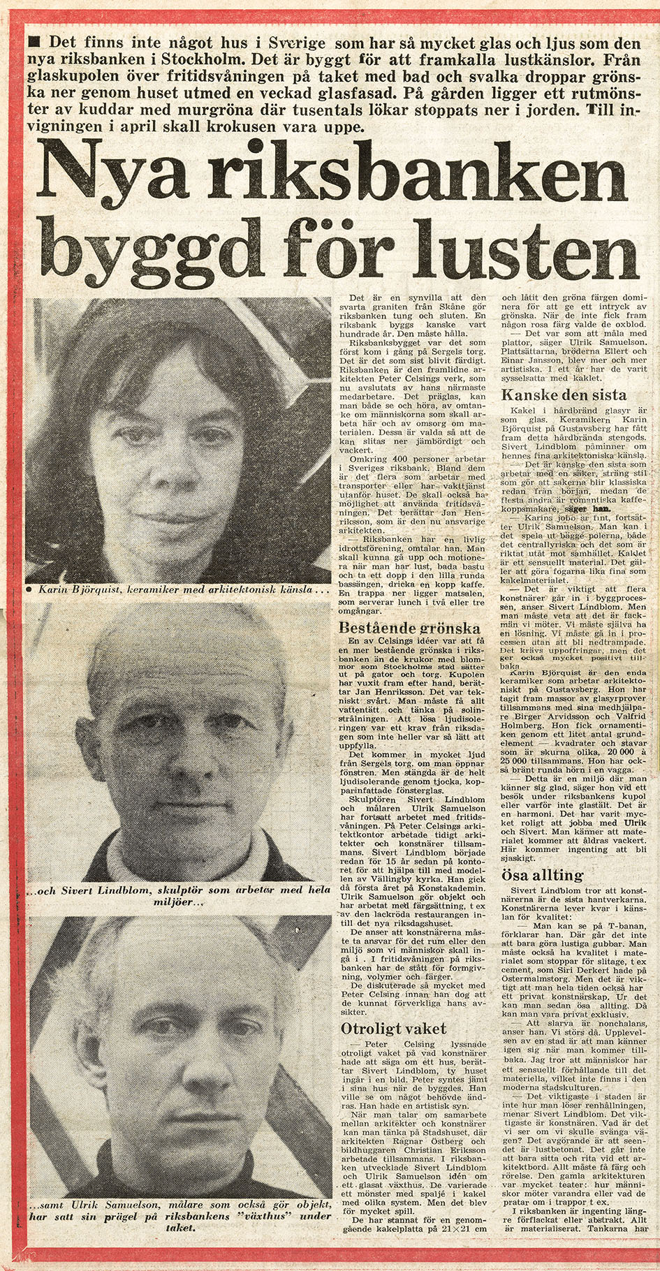 Riksbanken — DN På Stan 3–9 januari 1976 — sida 1