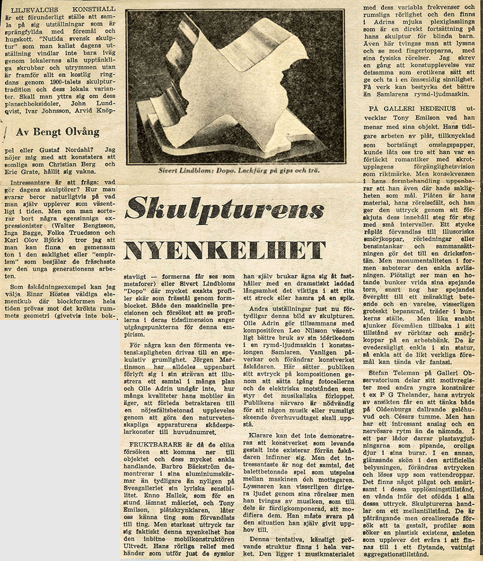 Nutida svensk skulptur — Liljevalchs Konsthall — sida 1