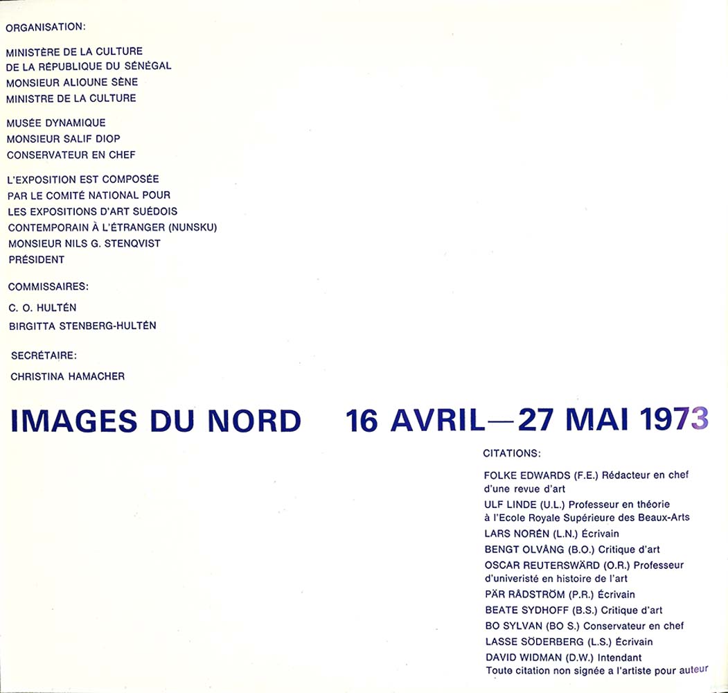 Images du Nord – Art Suédois, Musée Dynamique Dakar 1973 — bild 3