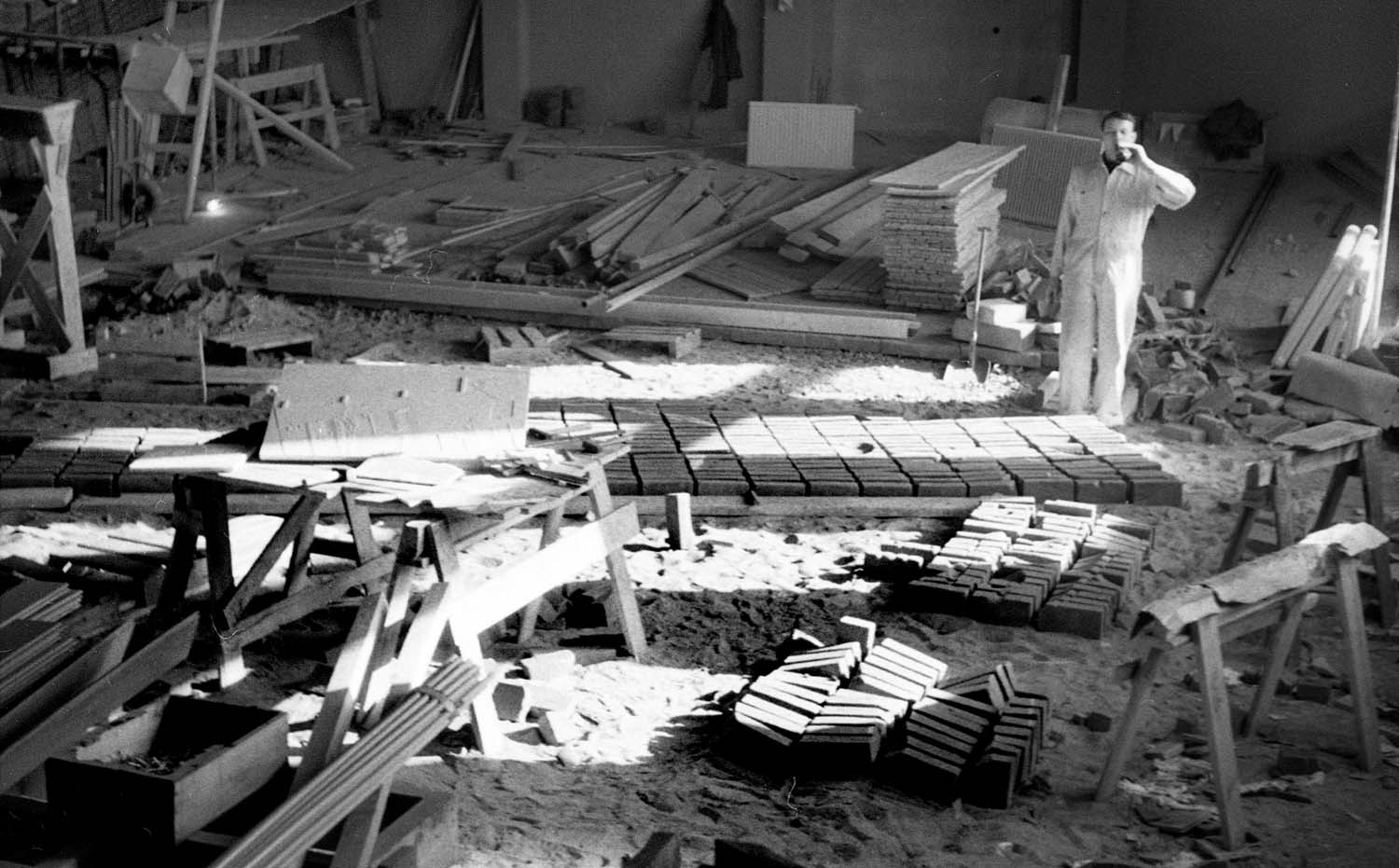 Tegelvägg, Gustav Adolfs församlingshem, Borås 1957