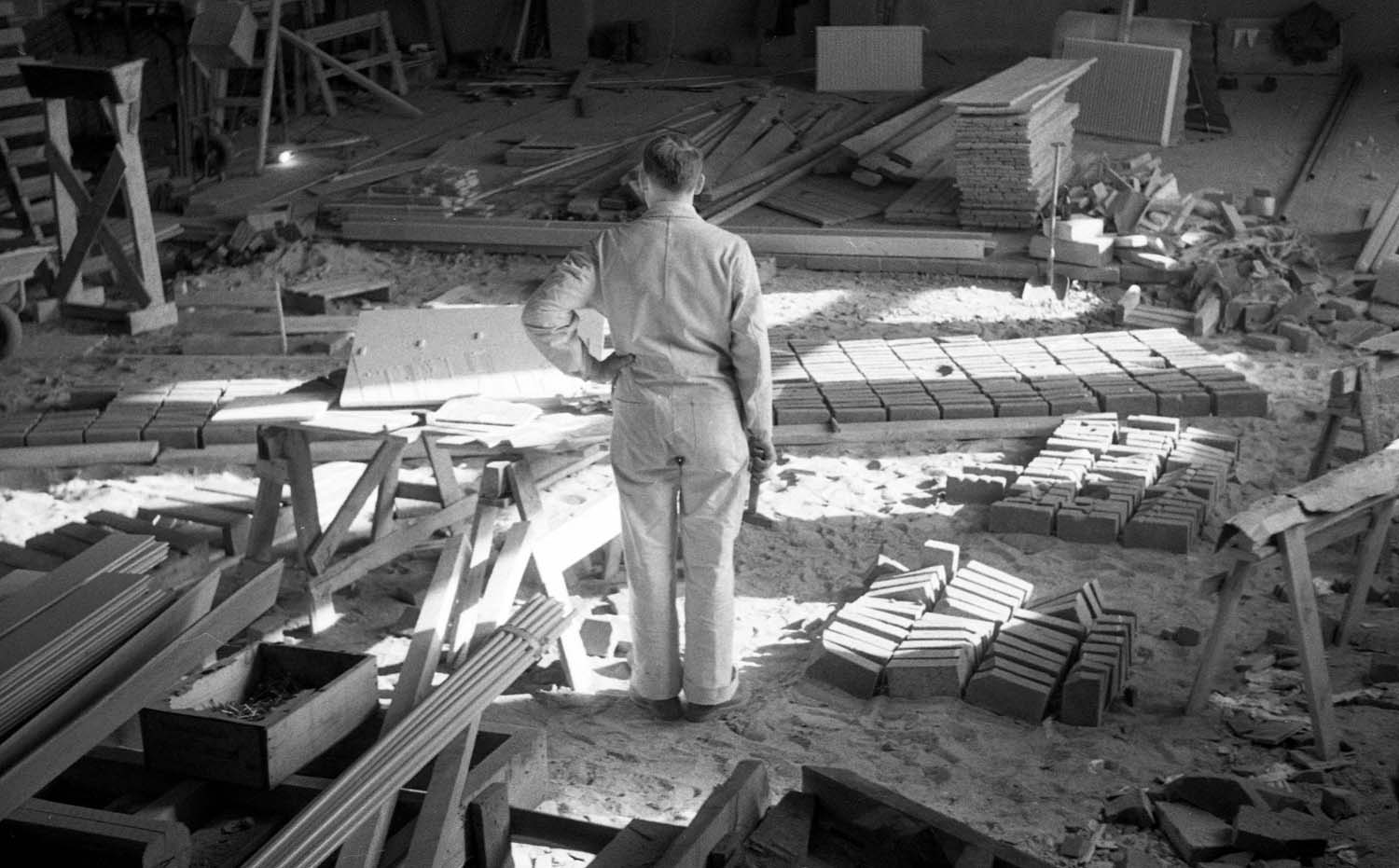 Tegelvägg, Gustav Adolfs församlingshem, Borås 1957