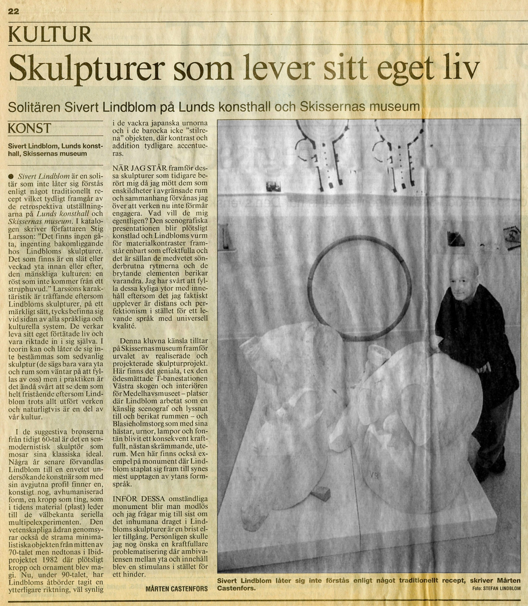 Skissernas museum, Lunds konsthall — SvD 18.03.93 — sida 1