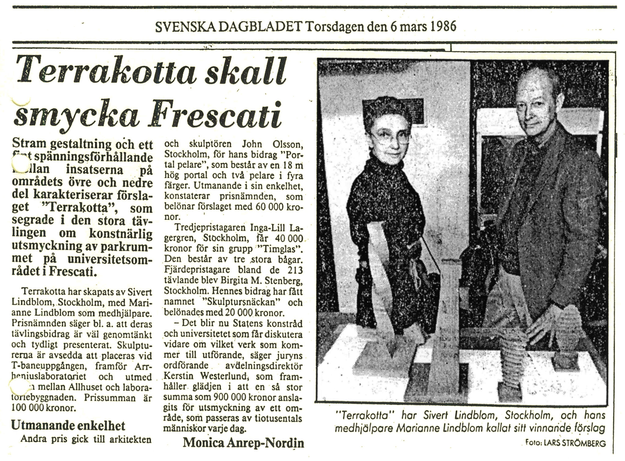 Frescati — SvD 6.03.86 — sida 1